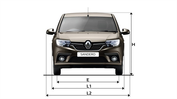 Renault SANDERO - Vue de face  dimensions